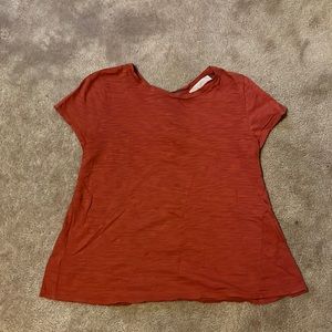 Ann Taylor Loft Orange tie back T-Shirt